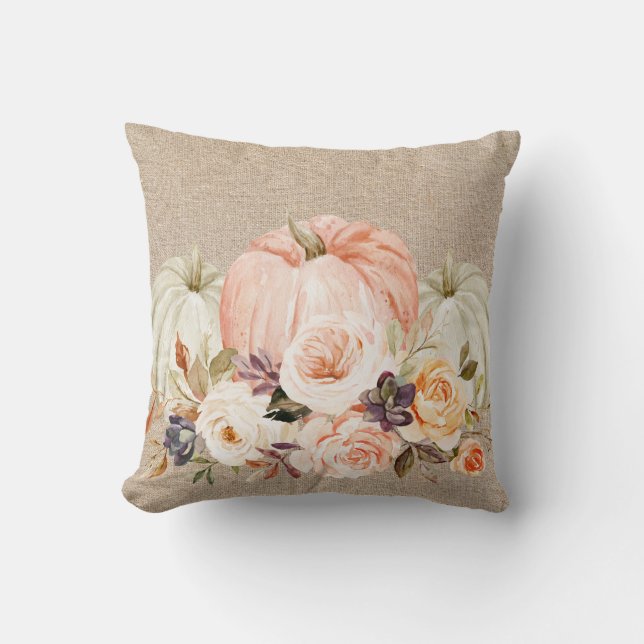 Coussin Citrouille de Shabby Chic Floral (Recto)