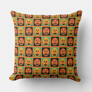 Coussin Citrouille Halloween face motif