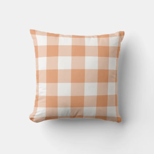 Coussin Citrouille Orange En vichy Motif du chèque
