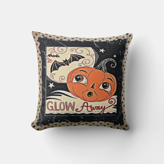 Coussin Citrouille parti de lueur joli (Recto)