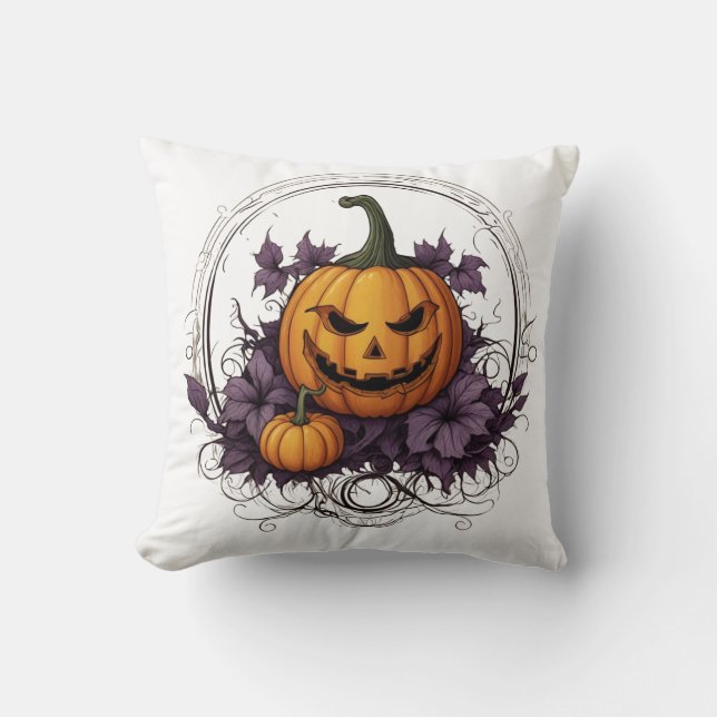 Coussin Citrouille Patch Confort : Festive Halloween Cushi (Recto)
