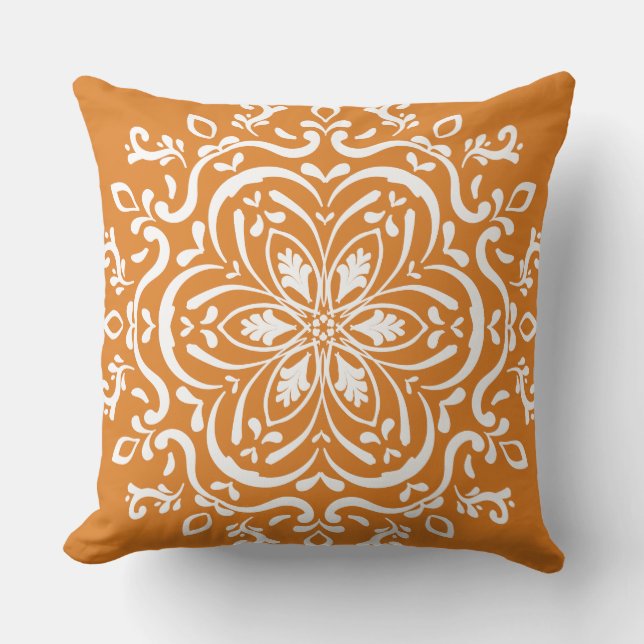 Coussin Citrouille Pie Mandala (Recto)