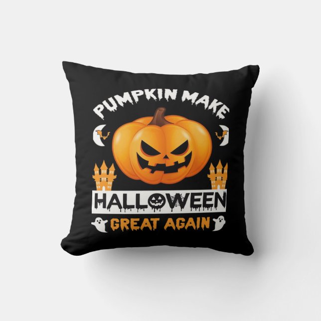 Coussin Citrouille Rendre Halloween grand à nouveau (Recto)