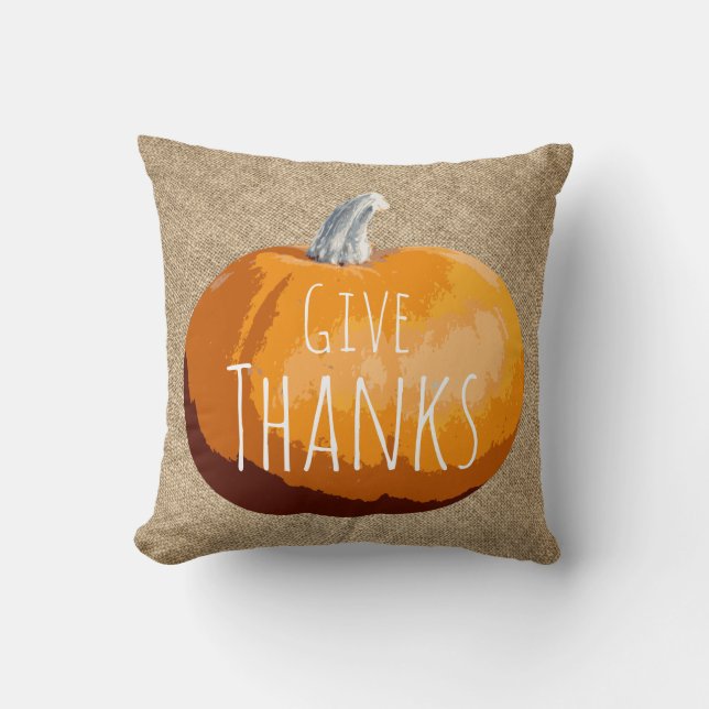 Coussin Citrouille rustique de thanksgiving de pays (Recto)