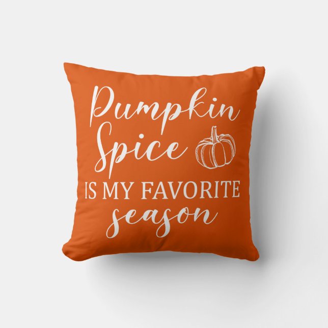 Coussin Citrouille Spice est ma saison préférée automne or (Recto)