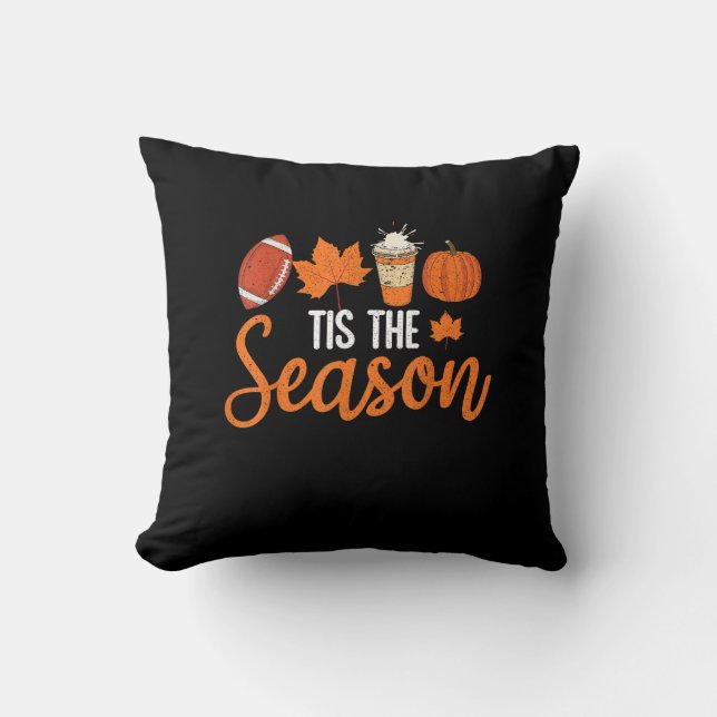 Coussin Citrouille Spice Football C'Est La Saison Automne  (Recto)
