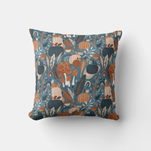 Coussin Citrouilles Bohème Automne Rustique