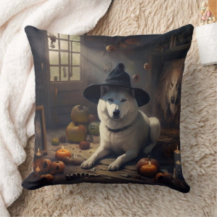 Coussin Citrouilles d'Akita Halloween Épouvantables