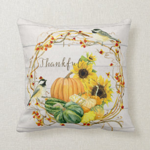 Coussin Citrouilles d'automne de la florale de tournesol e