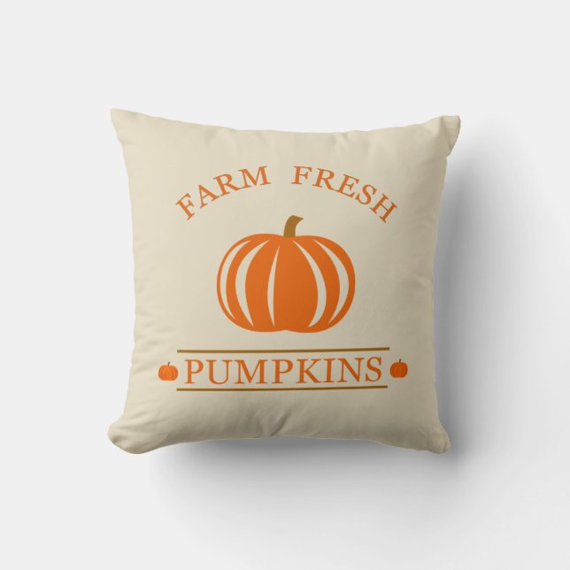 Coussin Citrouilles frais de ferme automne (Recto)