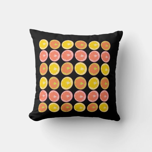 Coussin Citrus Candy Lemon Fruit Motif (Recto)