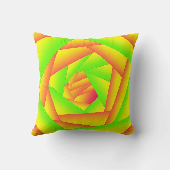 Coussin Citrus vert orange jaune ombre abstrait Conception (Verso)