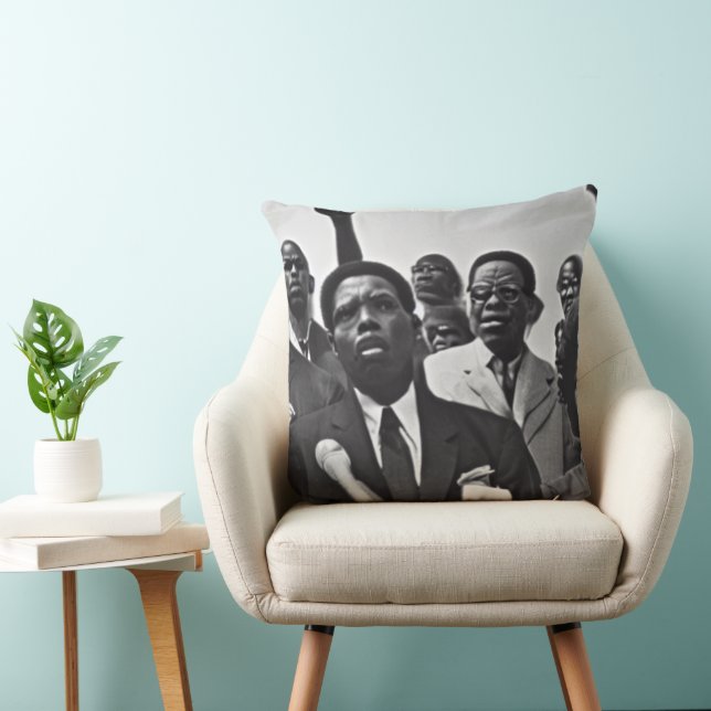 Coussin Civil noir et blanc, Journée des droits de l'homme (Chaise)