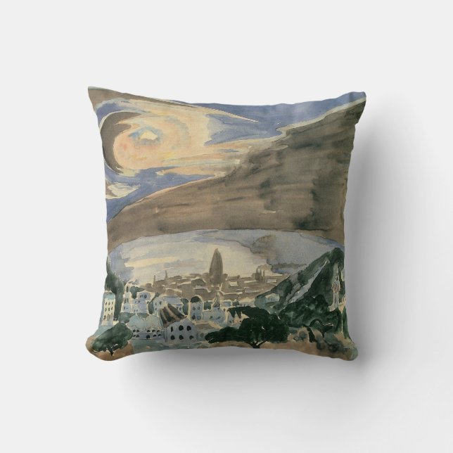 Coussin Clair de lune sur Barcelone de Walter Gramatte (Recto)