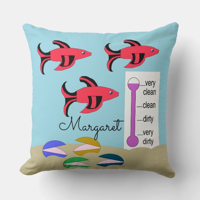 Coussin Clamages et poissons (Recto)
