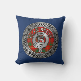 Coussin Clan Bruce Crest & Tartan Knot