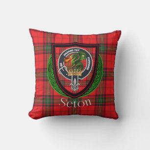 Coussin Clan écossais Seton Tartan & Crest