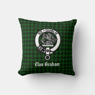 Coussin Clan Graham Crest Badge et Tartan