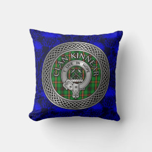 Coussin Clan Kinnear Crest & Tartan Knot