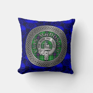 Coussin Clan MacDonald Crest & Tartan Knot