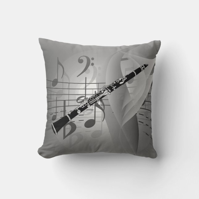 Coussin Clarinet aux accents musicaux (Recto)