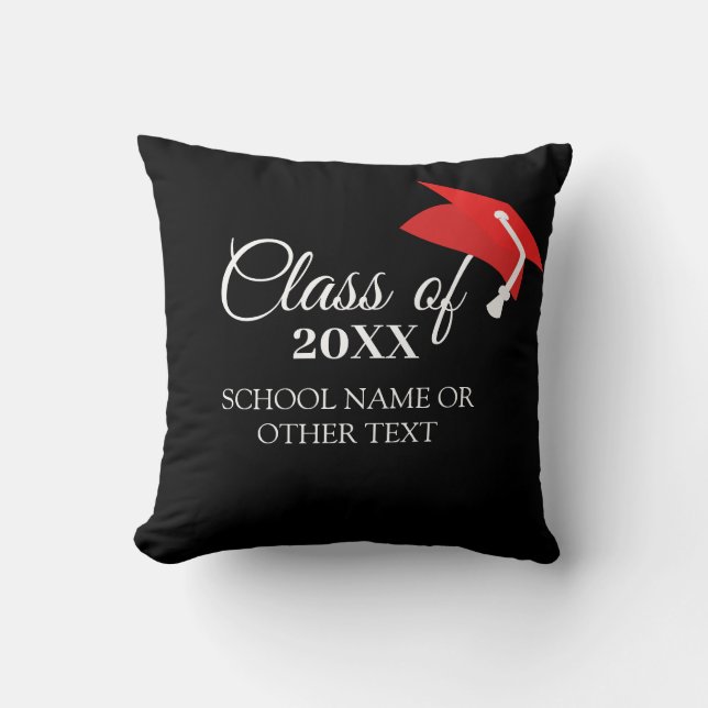 Coussin Classe avec année et école personnalisées (Recto)