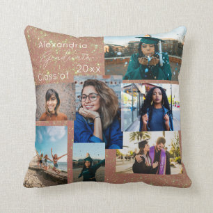 Coussin Classe de diplômés en collage de photos Parties 
