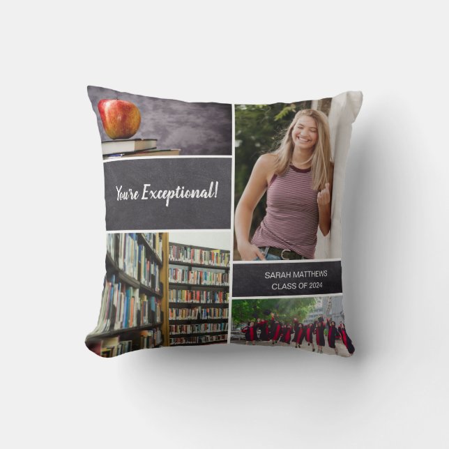 Coussin Classe de fin d'études de 2024 Collage photo (Recto)