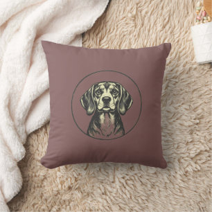 Coussin "Classic Beagle Portrait de chien - Style Vintage 
