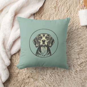 Coussin "Classic Beagle Portrait de chien - Style Vintage