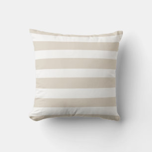 Coussin Classic élégant sable beige beige bande blanche