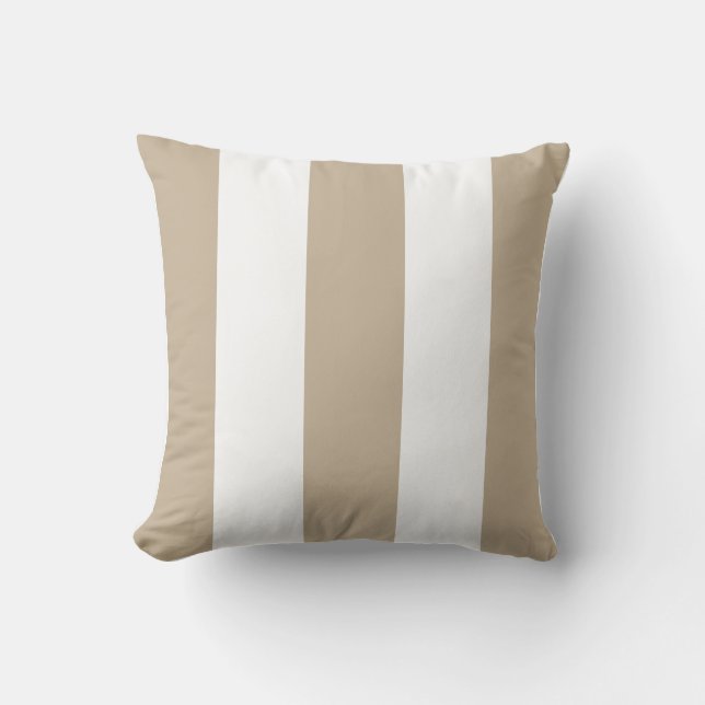 Coussin Classic med tan beige sable blanc bandes verticale (Recto)