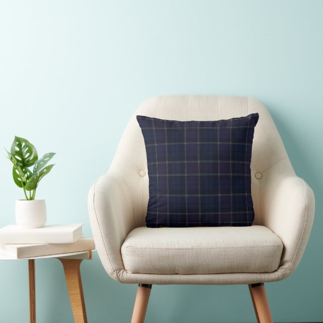 Coussin Classic Navy Blue Plaid Christmas (Chaise)