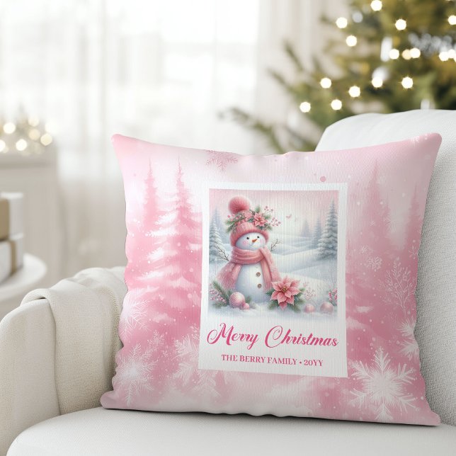 Coussin Classic Pinkmas Cozy Winter Forest Kids Gift Xmas (Classic Pinkmas Cozy Winter Forest Kids Gift Holiday Christmas Pillow

)