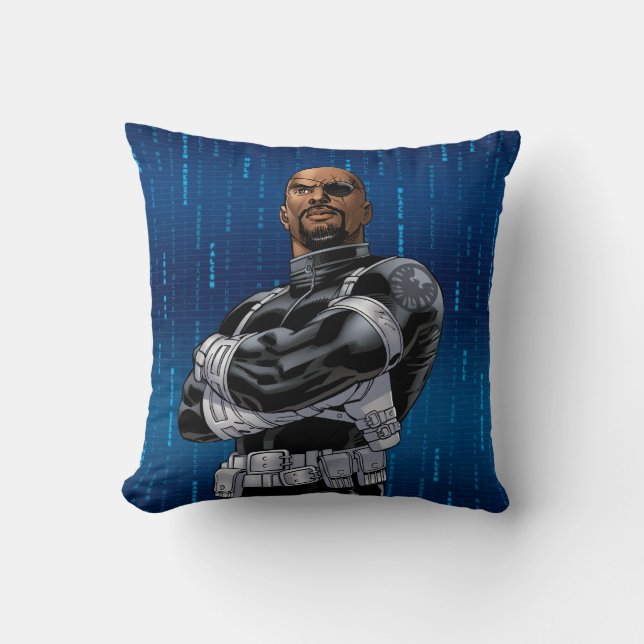 Coussin Classique Avengers | Nick Fury Bras Croisés (Recto)