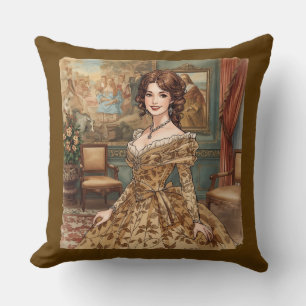 Coussin Classique, Belle Dame, Charme Victorien Throw Pil