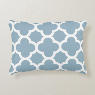 Coussin classique d'accent de Quatrefoil - bleu