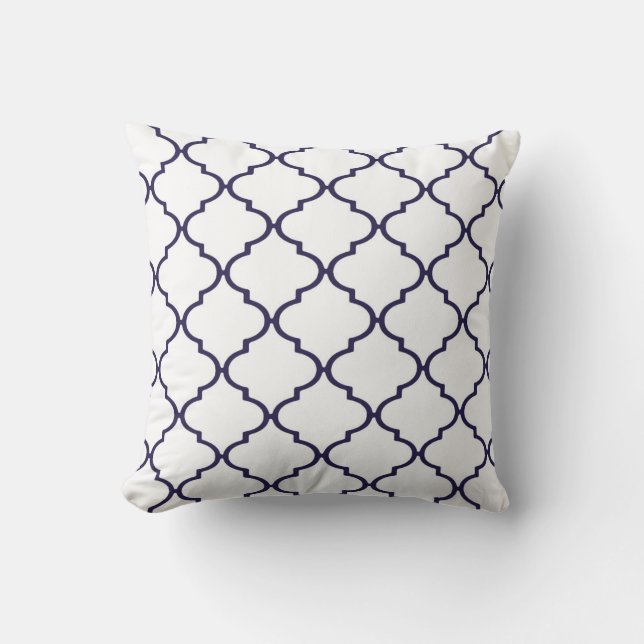 Coussin classique de bleu marine et blanc de (Recto)
