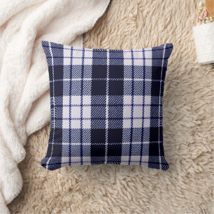 Coussin classique de décor de plaid de bleu marin