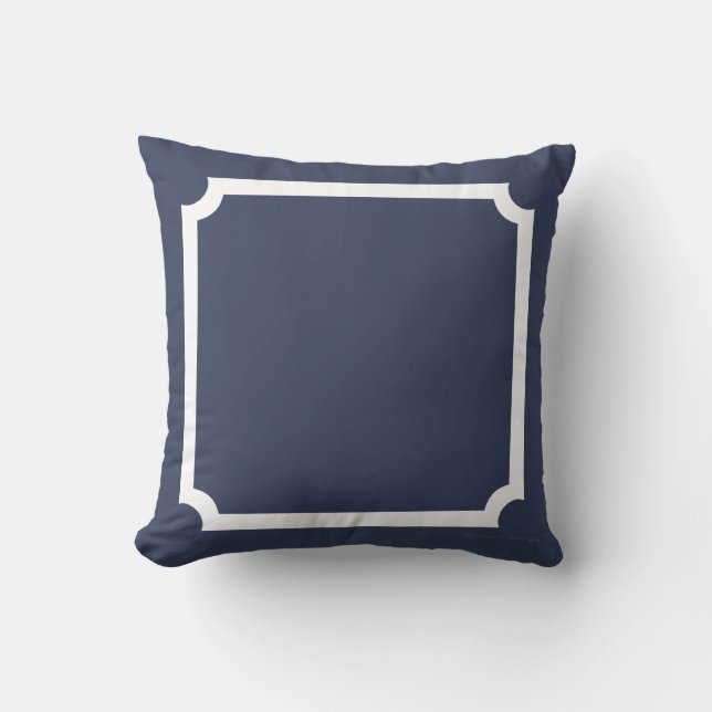 Coussin classique de frontière dans nautique/blanc (Recto)