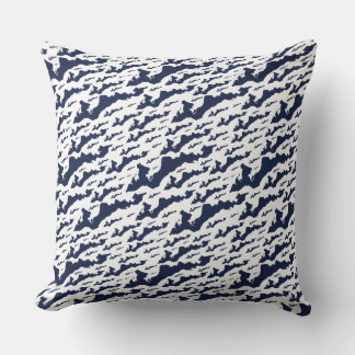 Coussin classique de logo d'île de Fisher - marine