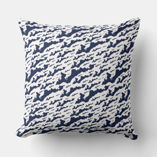 Coussin classique de logo d'île de Fisher - marine (Recto)