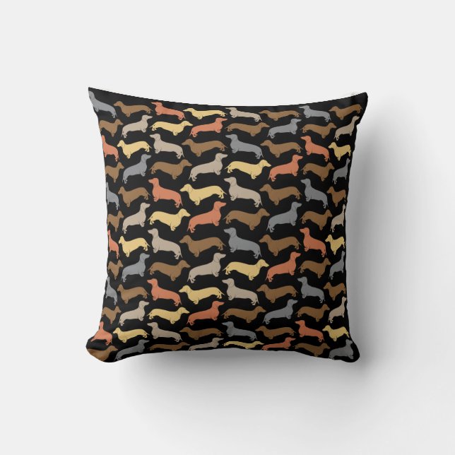 Coussin classique de silhouette de teckel (Recto)