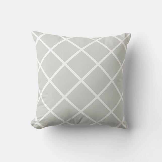 Coussin classique de treillis dans patiné/blanc (Recto)