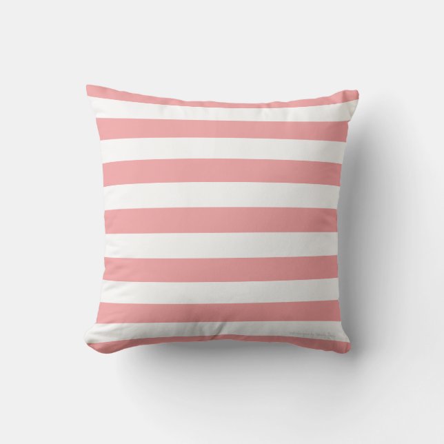 Coussin classique en corail/blanc (Recto)