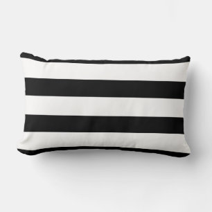 Coussin classique noir et blanc à rayures