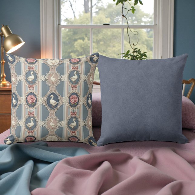 Coussin Classique Shabby Chic Oies Oie Double Face (Créateur téléchargé)