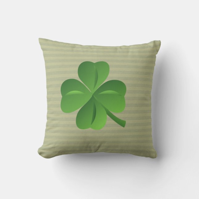Coussin Classique tendance irlandais Lucky Shamrock (Recto)
