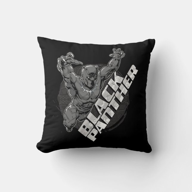 Coussin Classiques des Avengers | Badge du Saut de Black P (Recto)