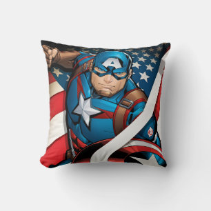 Coussin Classiques des Avengers Captain America avec des